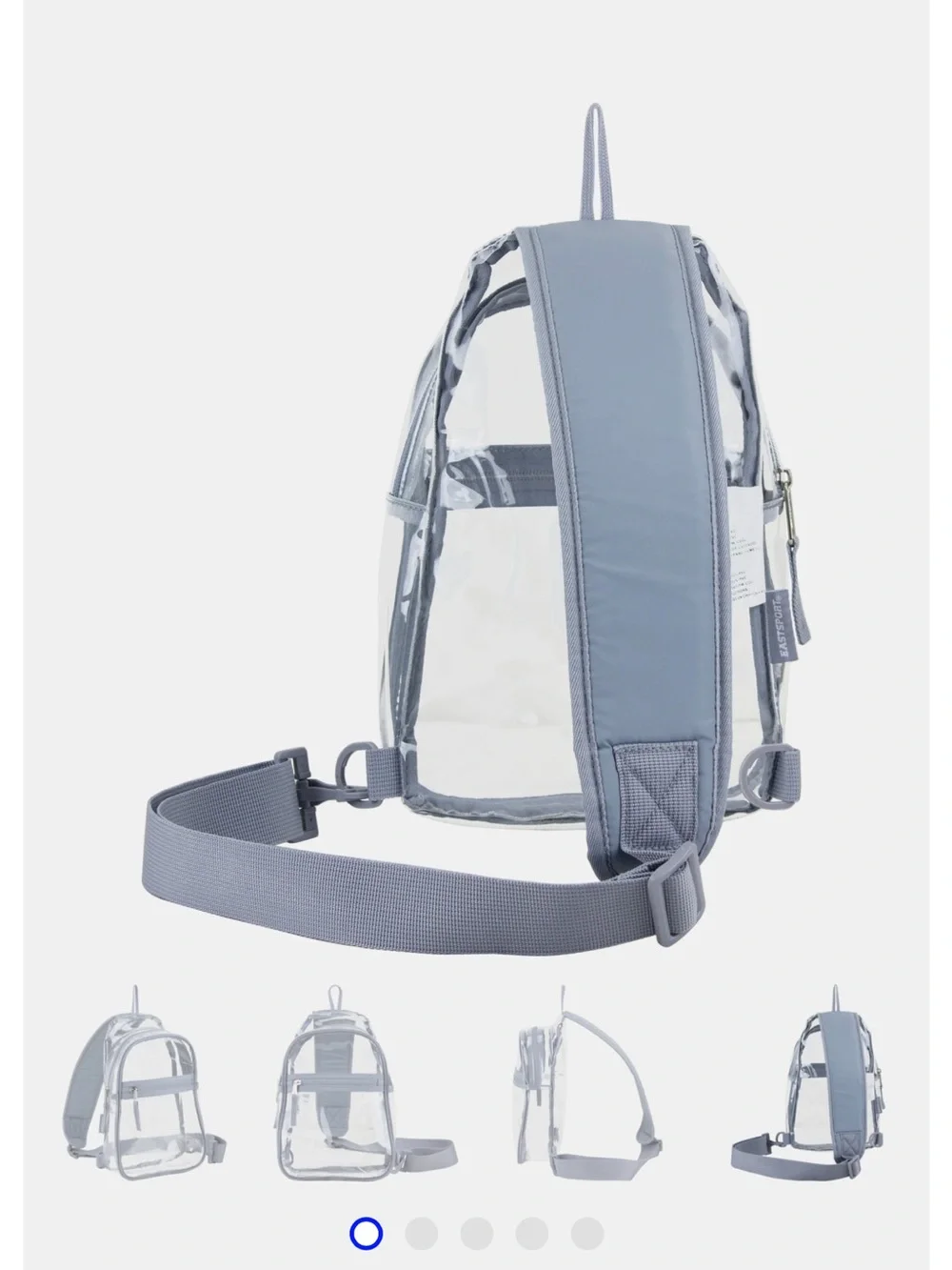 Clear Light Gray Crossbody Sling Bag - Minimal Transparent Design